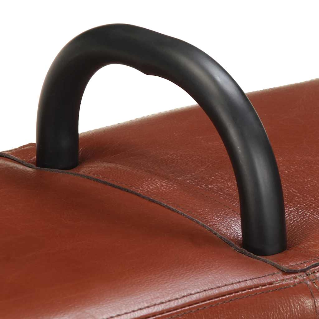 Vintage Turnbock-Bank mit Griffen Echtes Ziegenleder