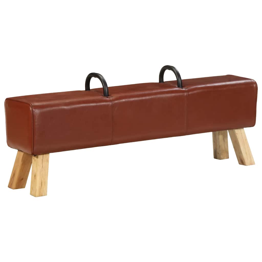 Vintage Turnbock-Bank mit Griffen Echtes Ziegenleder