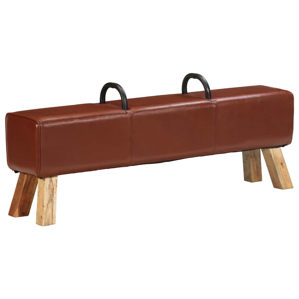 Vintage Turnbock-Bank mit Griffen Echtes Ziegenleder