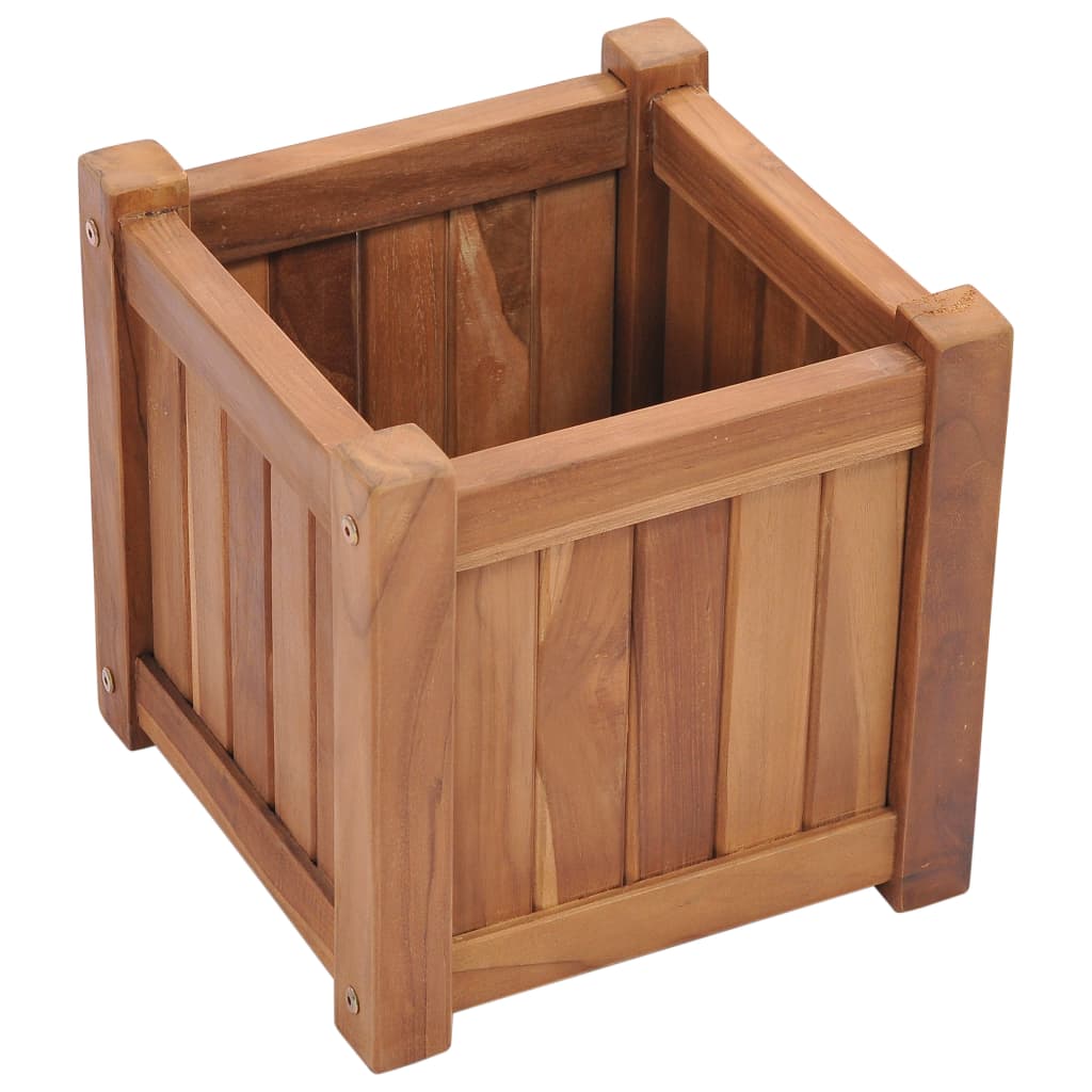 Jardinière surélevée 30x30x30 cm en bois de teck massif