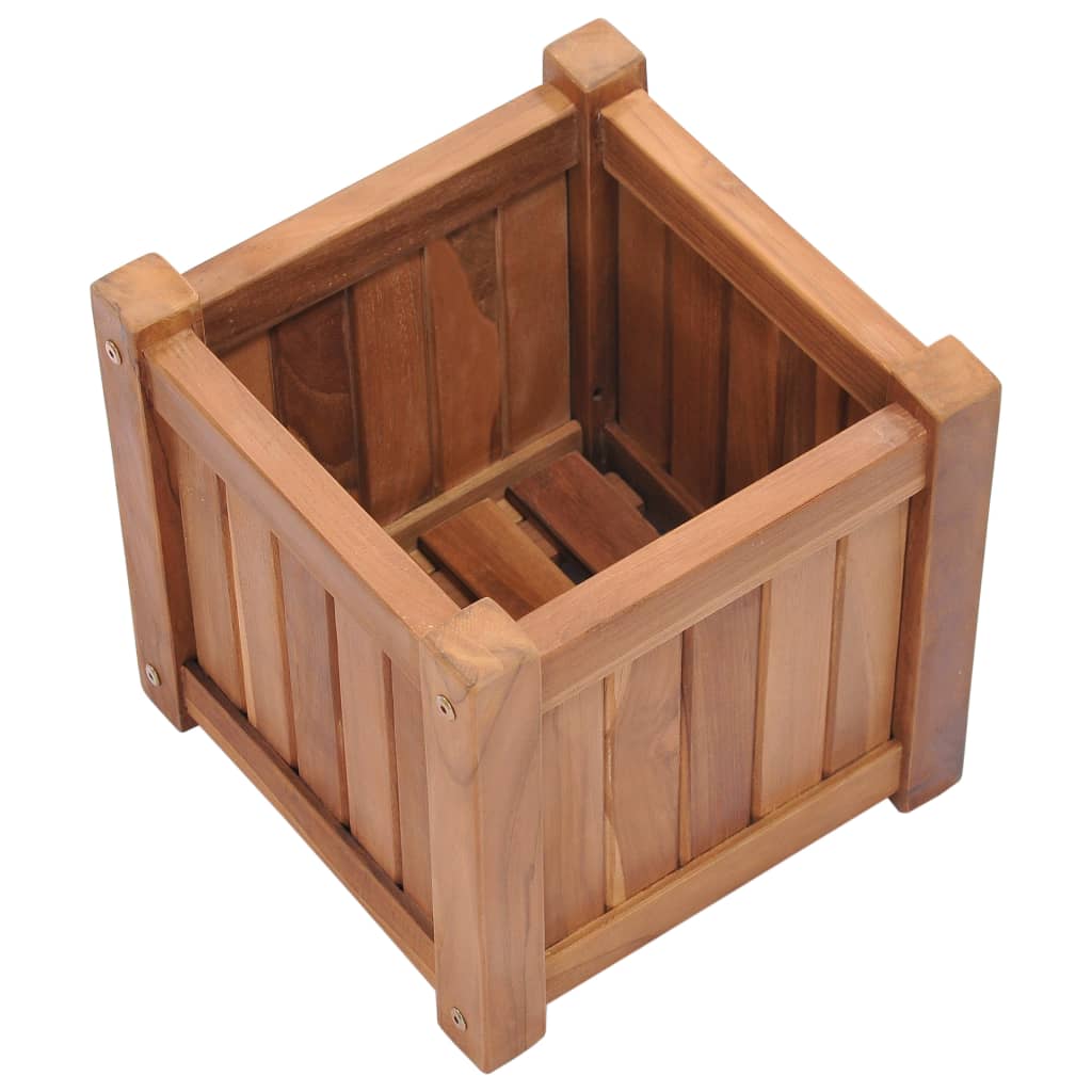 Jardinière surélevée 30x30x30 cm en bois de teck massif