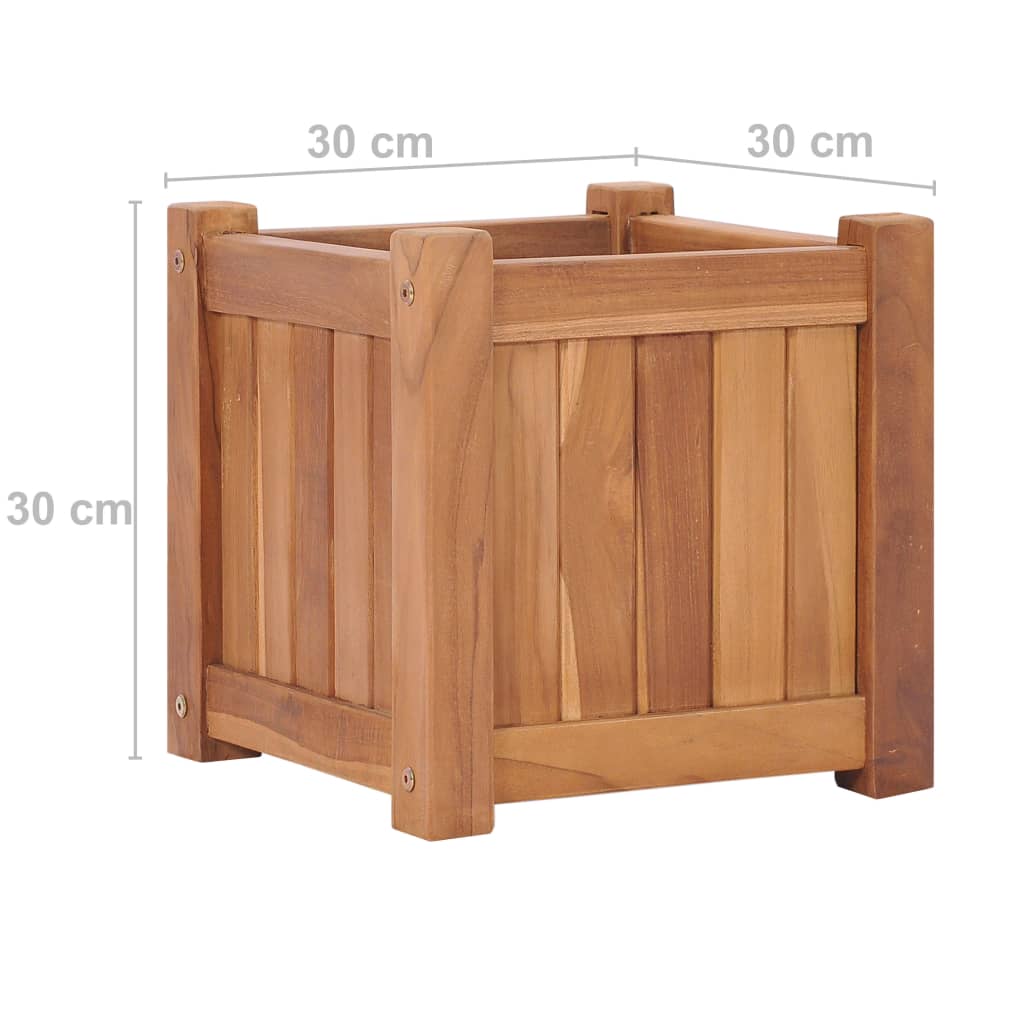 Jardinière surélevée 30x30x30 cm en bois de teck massif