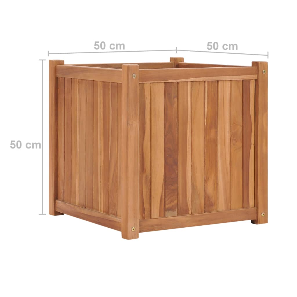 Jardinière surélevée 50x50x50 cm en bois de teck massif
