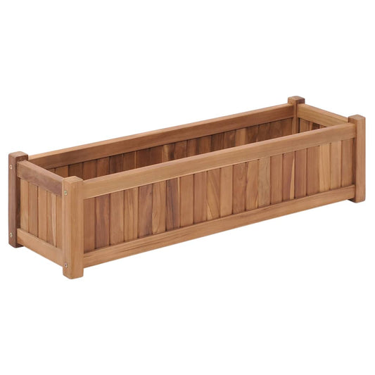 Jardinière surélevée 100x30x25 cm en bois de teck massif