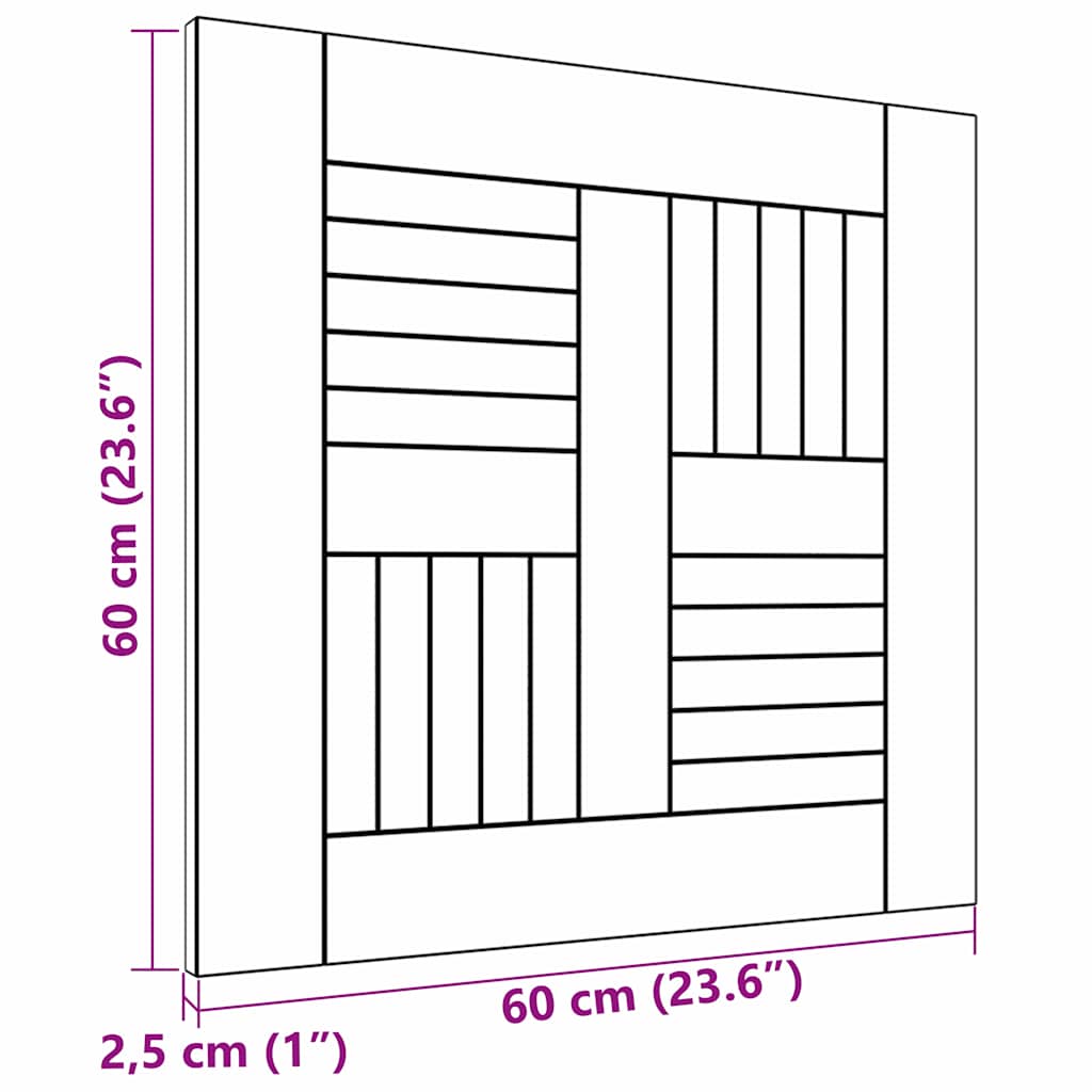 Tischplatte Massivholz Teak 60×60×2,5 cm