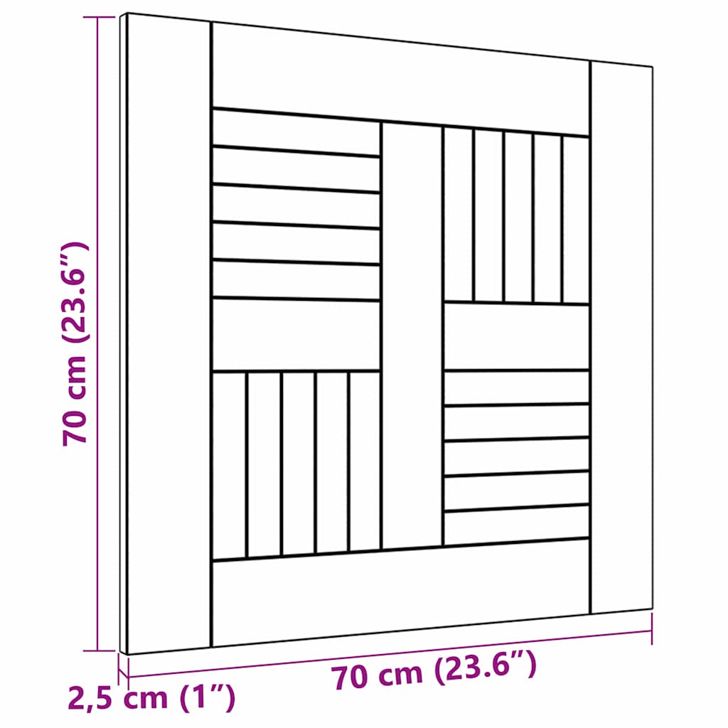 Tischplatte Massivholz Teak 70×70×2,5 cm