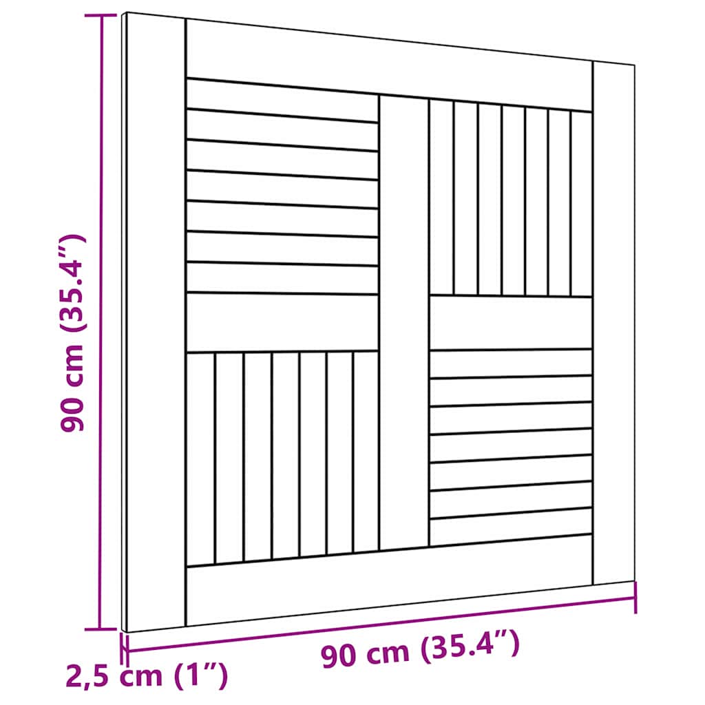 Tischplatte Massivholz Teak Quadratisch 90×90×2,5 cm
