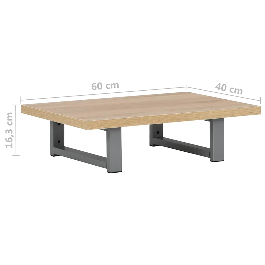 2-tlg. Badmöbel-Set Keramik Eichenbraun