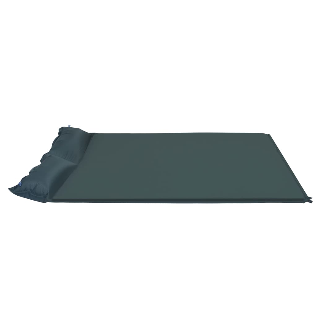 Aufblasbare Isomatte mit Kissen 130 x 190 cm Dunkelgrün