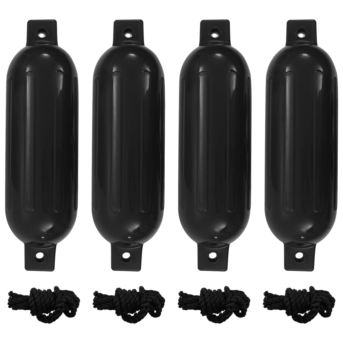 Bootsfender 4 Stk. Schwarz Ø 14x50 cm PVC