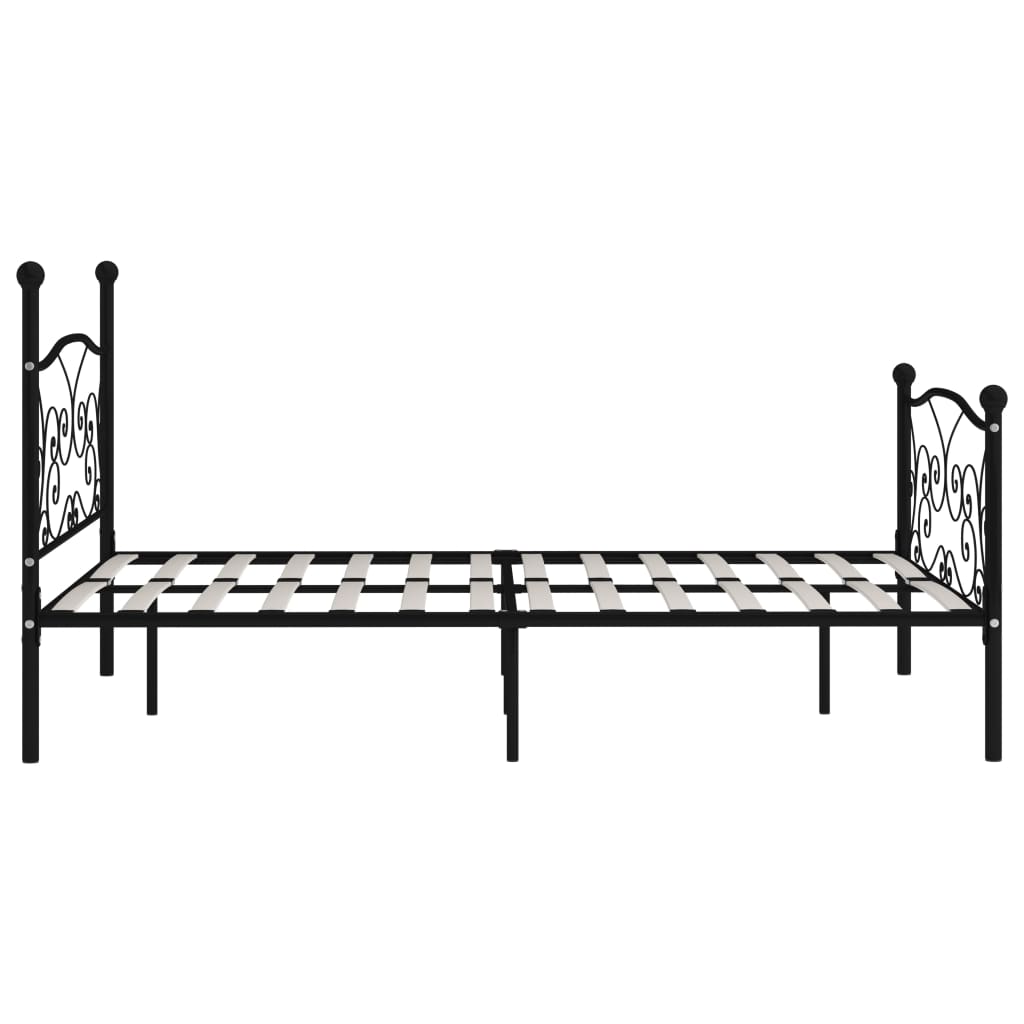 Bettgestell mit Lattenrost Schwarz Metall 120 × 200 cm