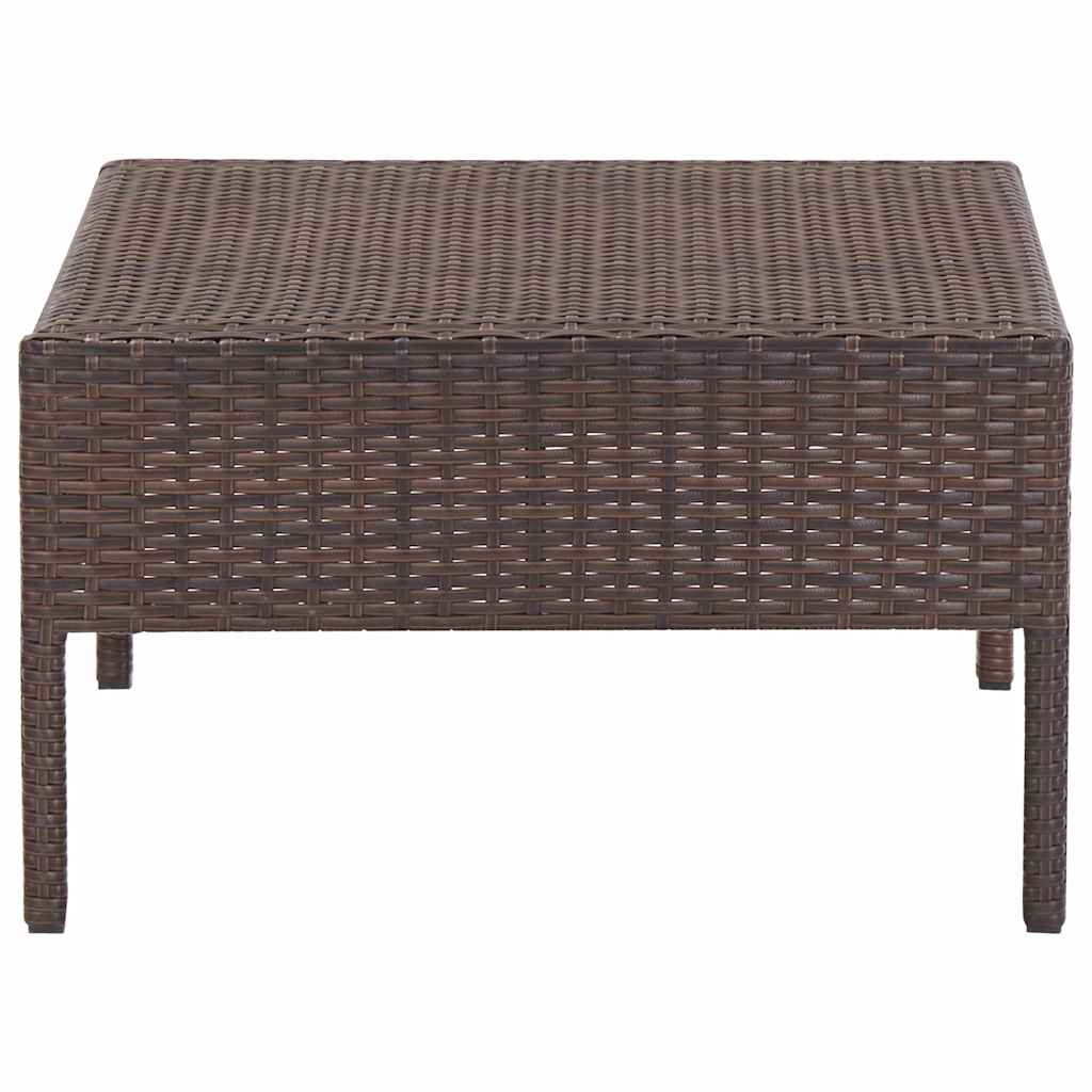 6-tlg. Garten-Lounge-Set mit Auflagen Poly Rattan Braun