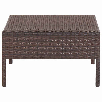 6-tlg. Garten-Lounge-Set mit Auflagen Poly Rattan Braun