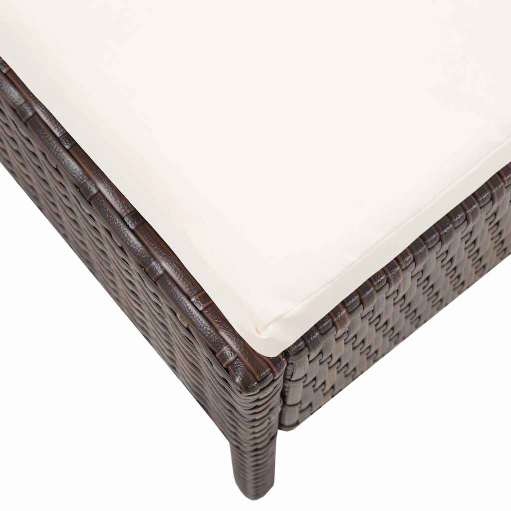 6-tlg. Garten-Lounge-Set mit Auflagen Poly Rattan Braun