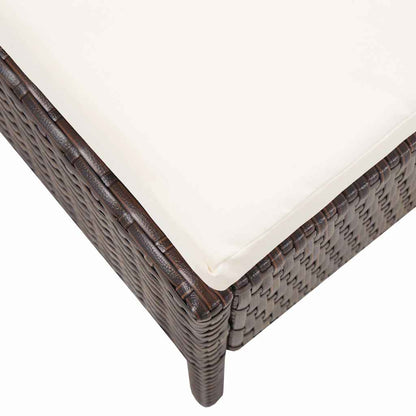 6-tlg. Garten-Lounge-Set mit Auflagen Poly Rattan Braun