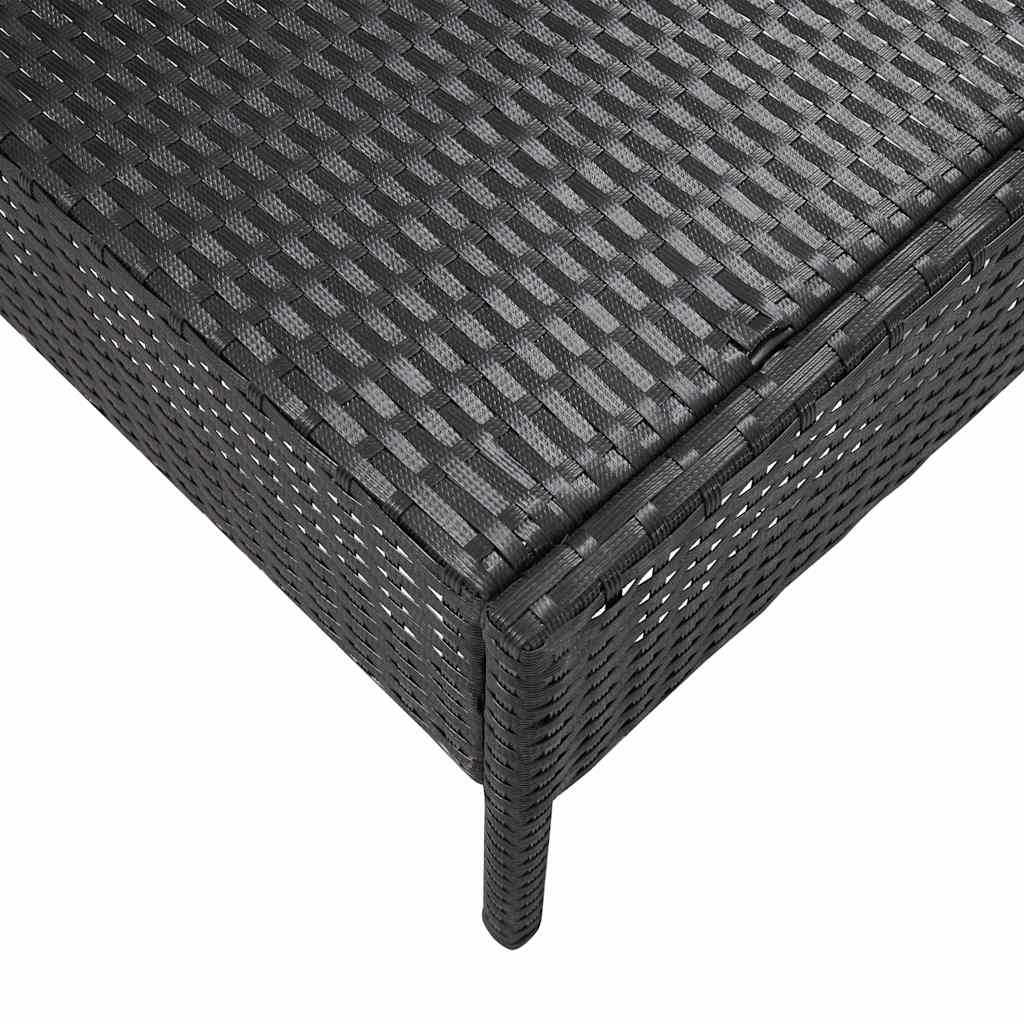 5-tlg. Garten-Sofagarnitur mit Auflagen Poly Rattan Schwarz