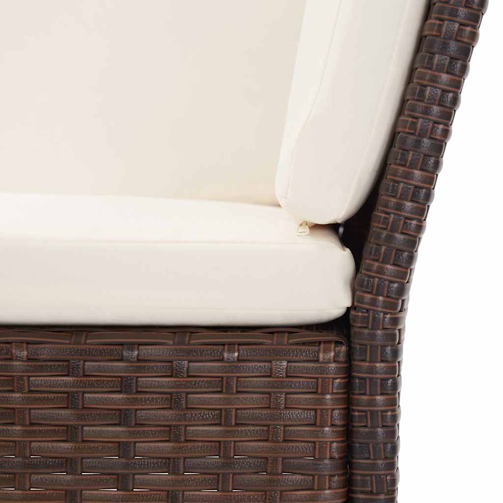 3-tlg. Garten-Lounge-Set mit Auflagen Poly Rattan Braun