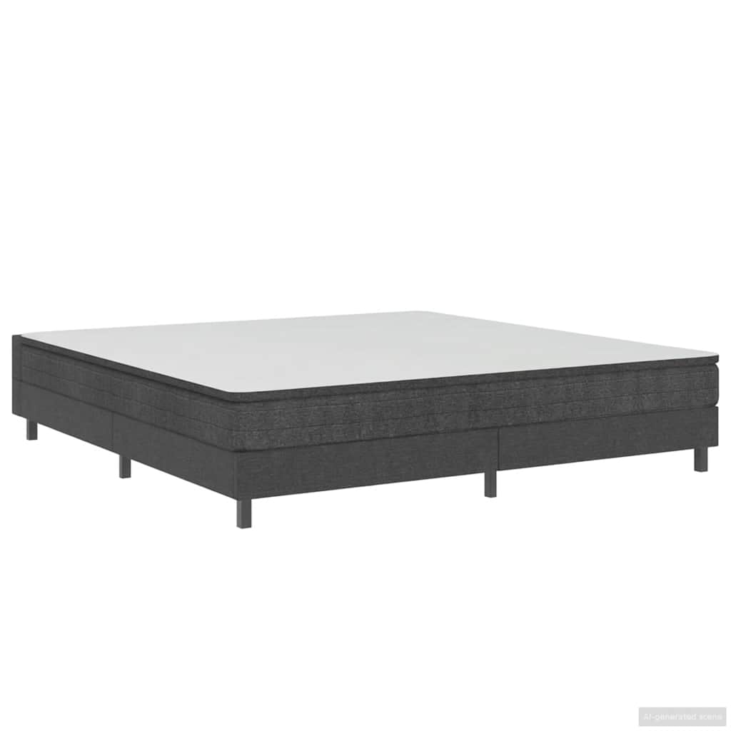 Boxspring-Bettgestell Grau Stoff 200x200 cm