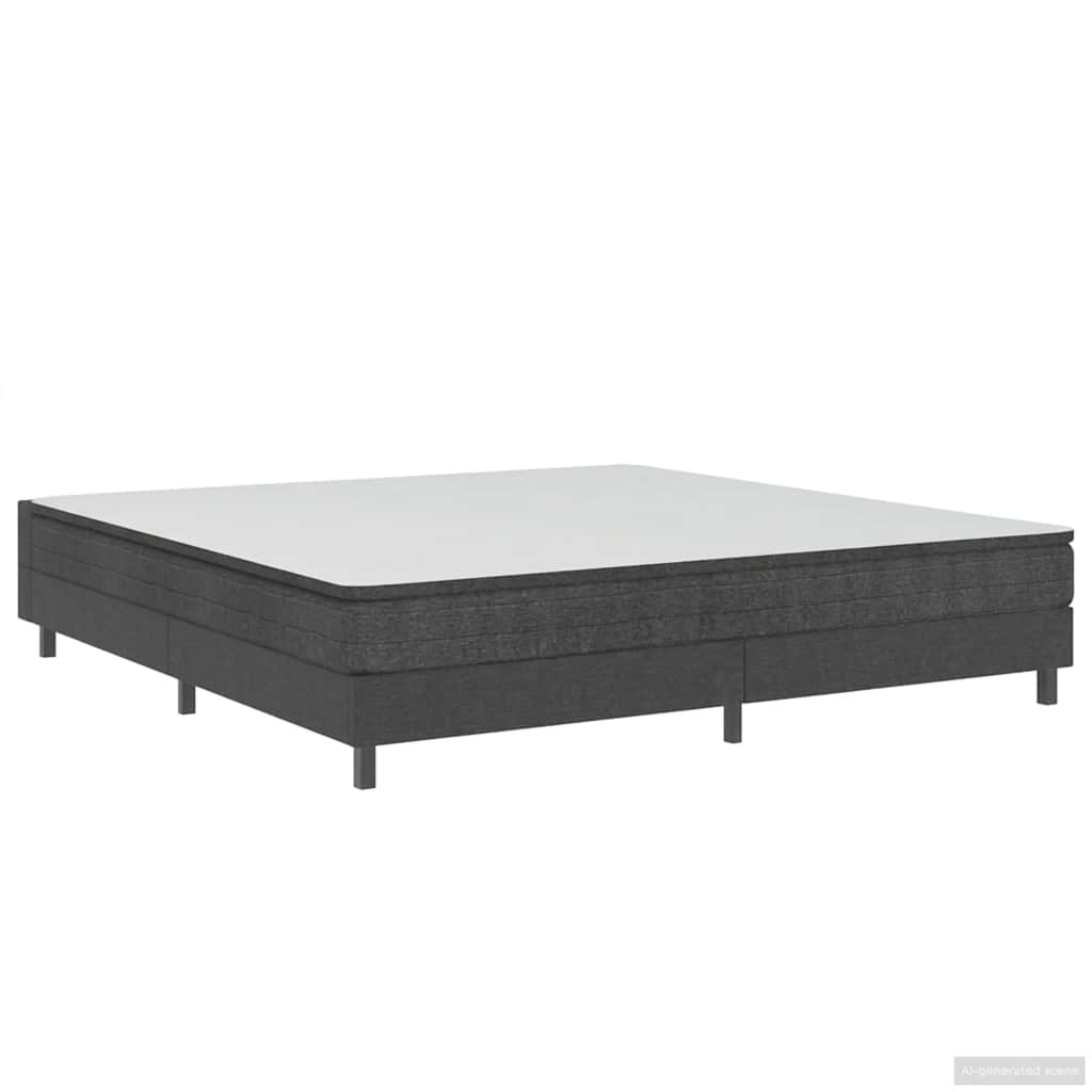 Boxspring-Bettgestell Grau Stoff 200x200 cm