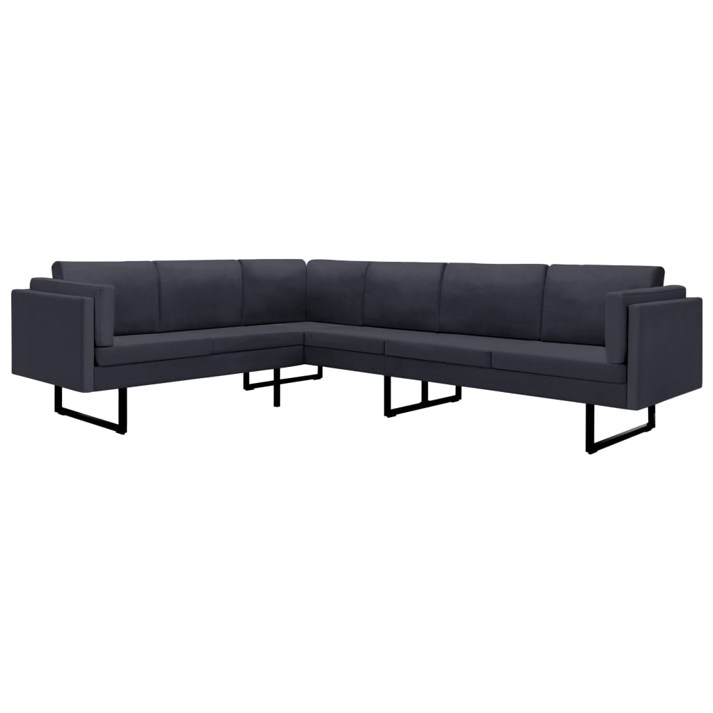 Ecksofa Dunkelgrau Stoff