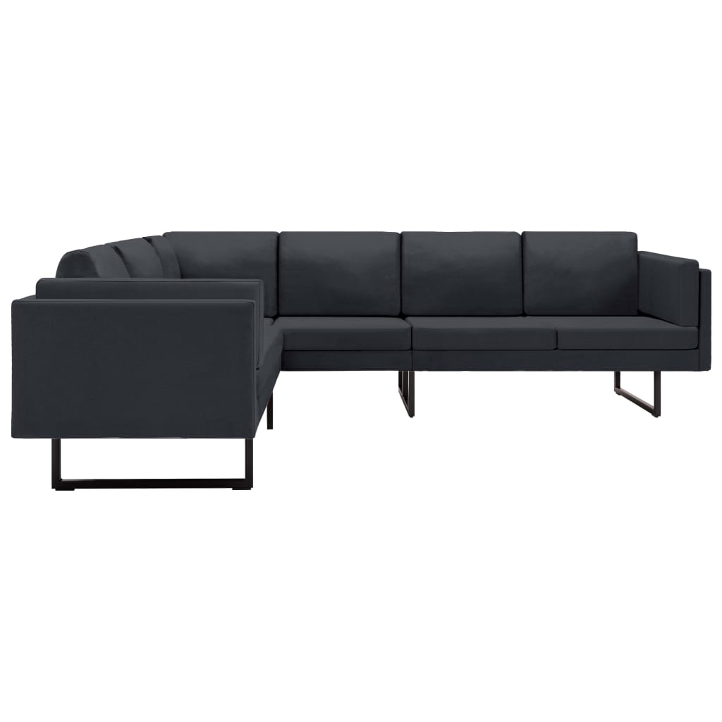 Ecksofa Dunkelgrau Stoff