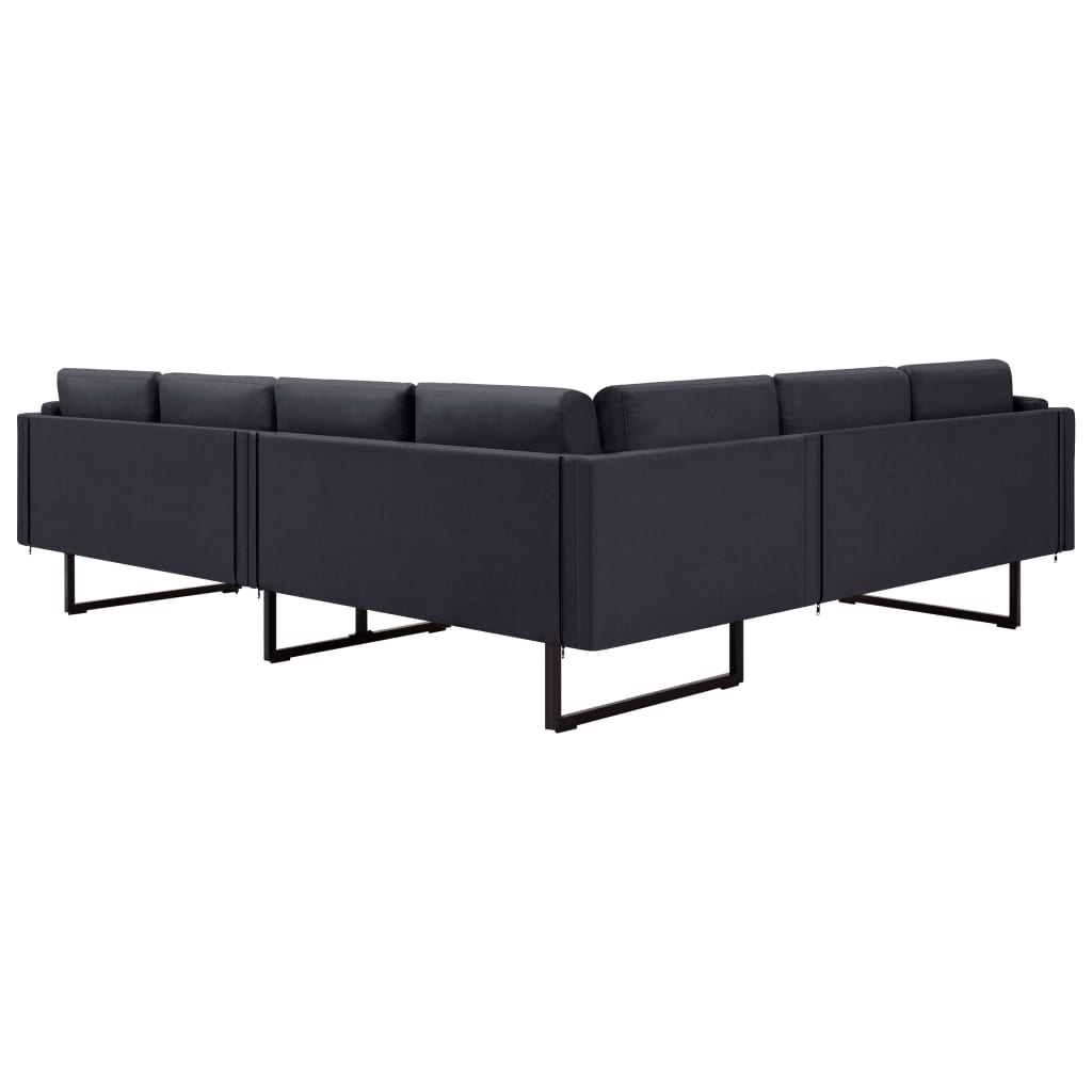 Ecksofa Dunkelgrau Stoff