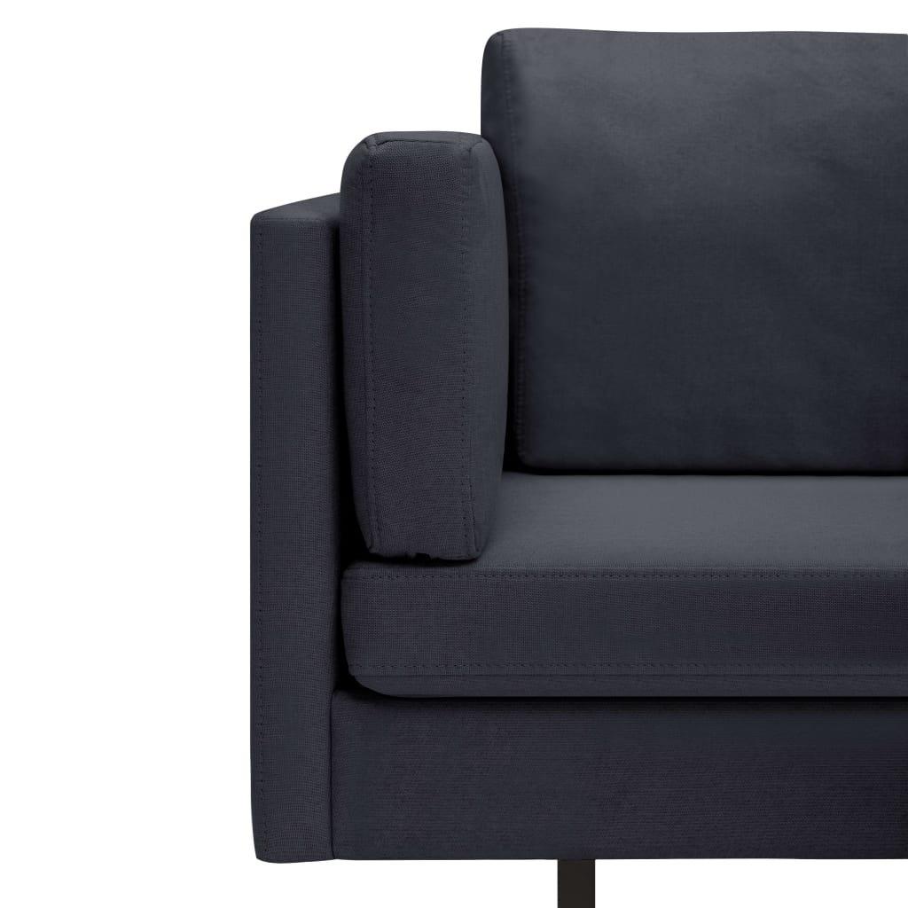 Ecksofa Dunkelgrau Stoff