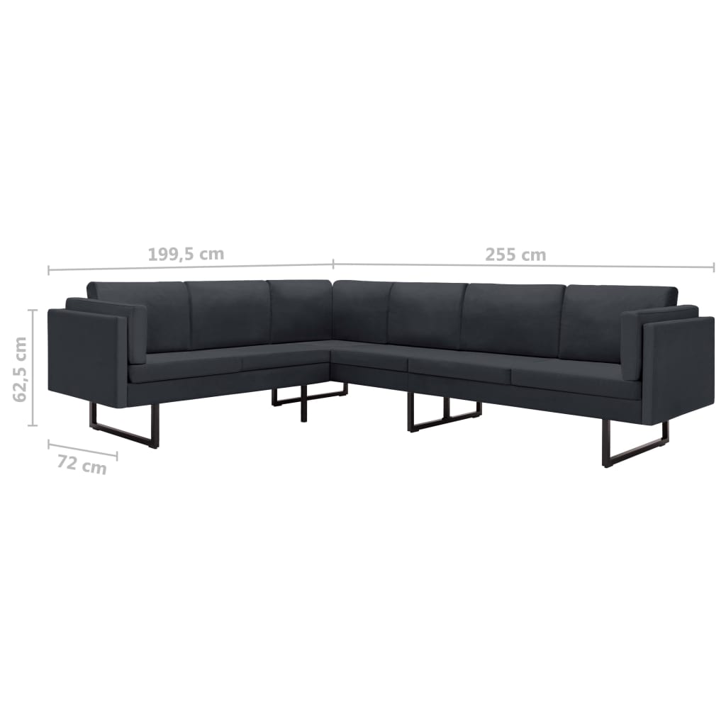 Ecksofa Dunkelgrau Stoff