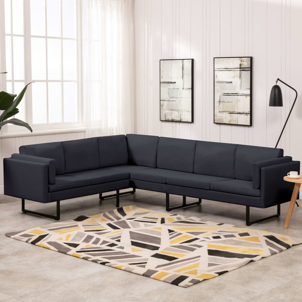 Ecksofa Dunkelgrau Stoff