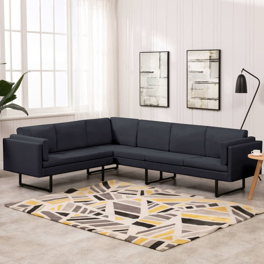 Ecksofa Dunkelgrau Stoff