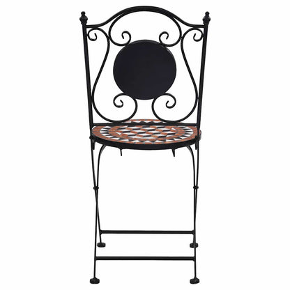 3-tlg. Bistro-Set Mosaik Keramik Terrakotta