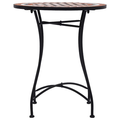3-tlg. Bistro-Set Mosaik Keramik Terrakotta