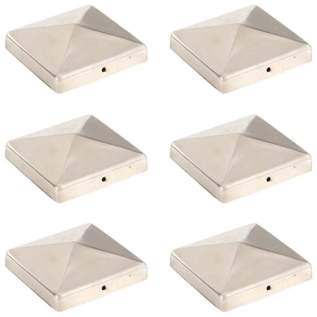 Pfostenkappen 6 Stk. Pyramide Edelstahl 101 x 101 mm