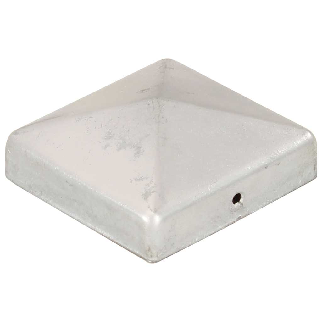 Pfostenkappen 6 Stk. Pyramide Verzinktes Metall 81 x 81 mm