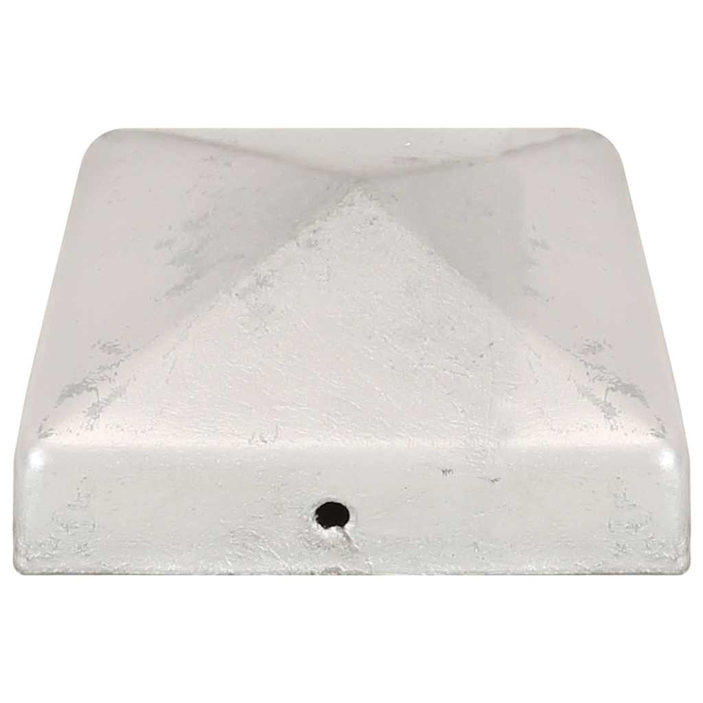 Pfostenkappen 6 Stk. Pyramide Verzinktes Metall 81 x 81 mm