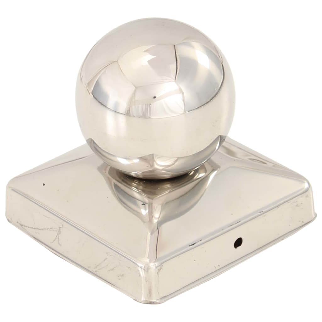 Pfostenkappen 6 Stk. Kugelform Edelstahl 81 x 81 mm
