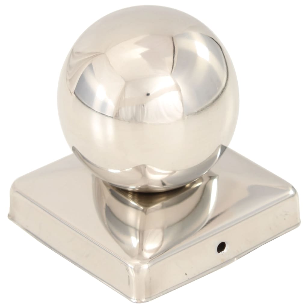 Pfostenkappen 6 Stk. Kugelform Edelstahl 101 x 101 mm