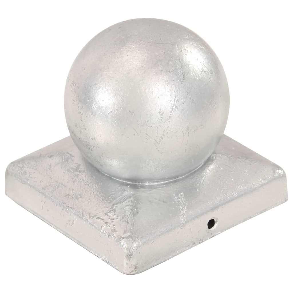 Pfostenkappen 6 Stk. Kugelform Verzinktes Metall 101 x 101 mm