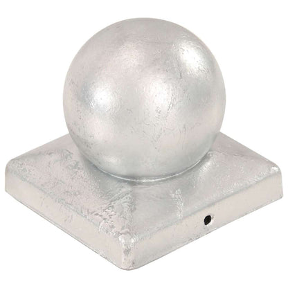 Pfostenkappen 6 Stk. Kugelform Verzinktes Metall 101 x 101 mm
