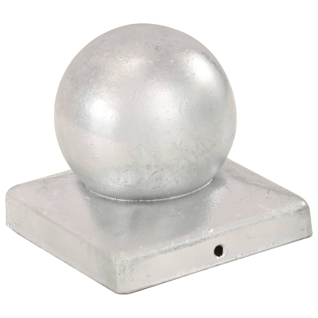 Pfostenkappen 6 Stk. Kugelform Verzinktes Metall 101 x 101 mm