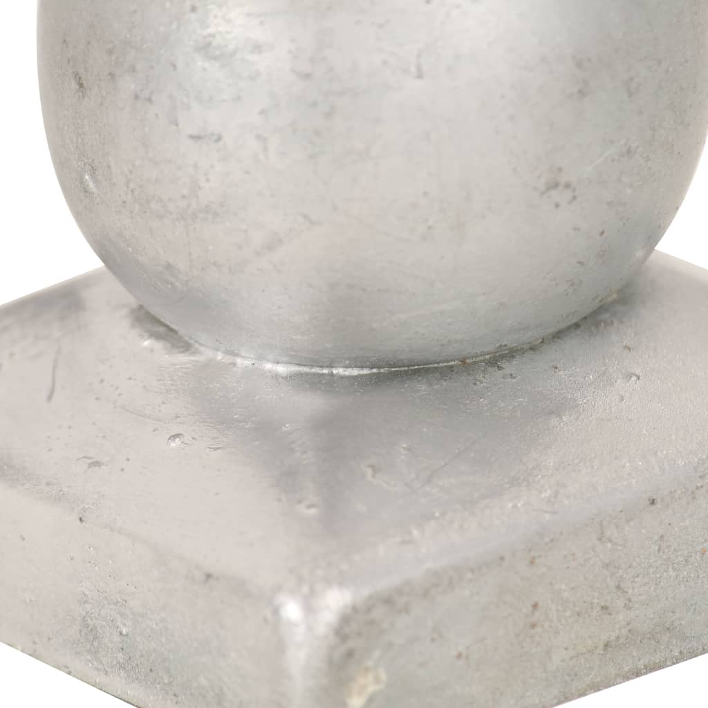 Pfostenkappen 6 Stk. Kugelform Verzinktes Metall 101 x 101 mm