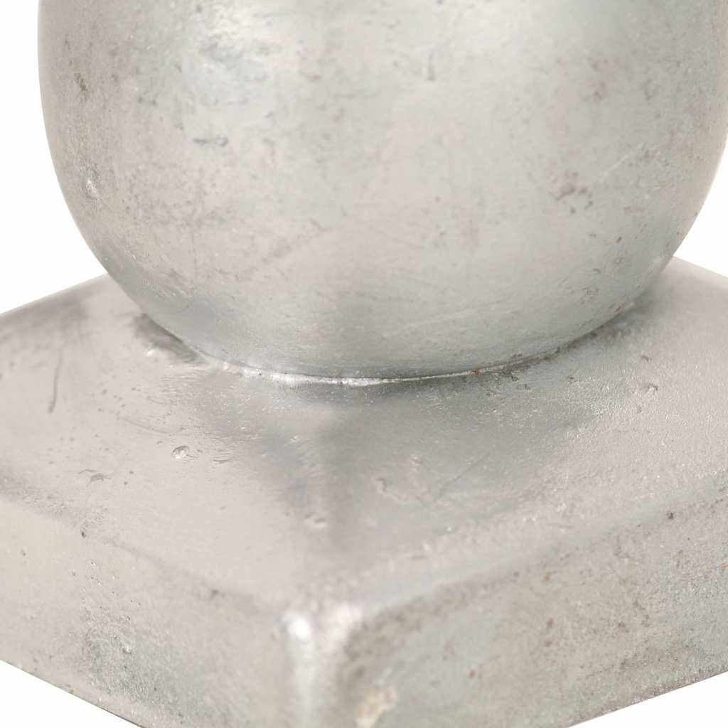 Pfostenkappen 6 Stk. Kugelform Verzinktes Metall 101 x 101 mm