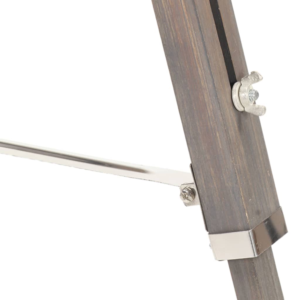 Stativlampe Grau und Weiß Teak Massivholz 141 cm
