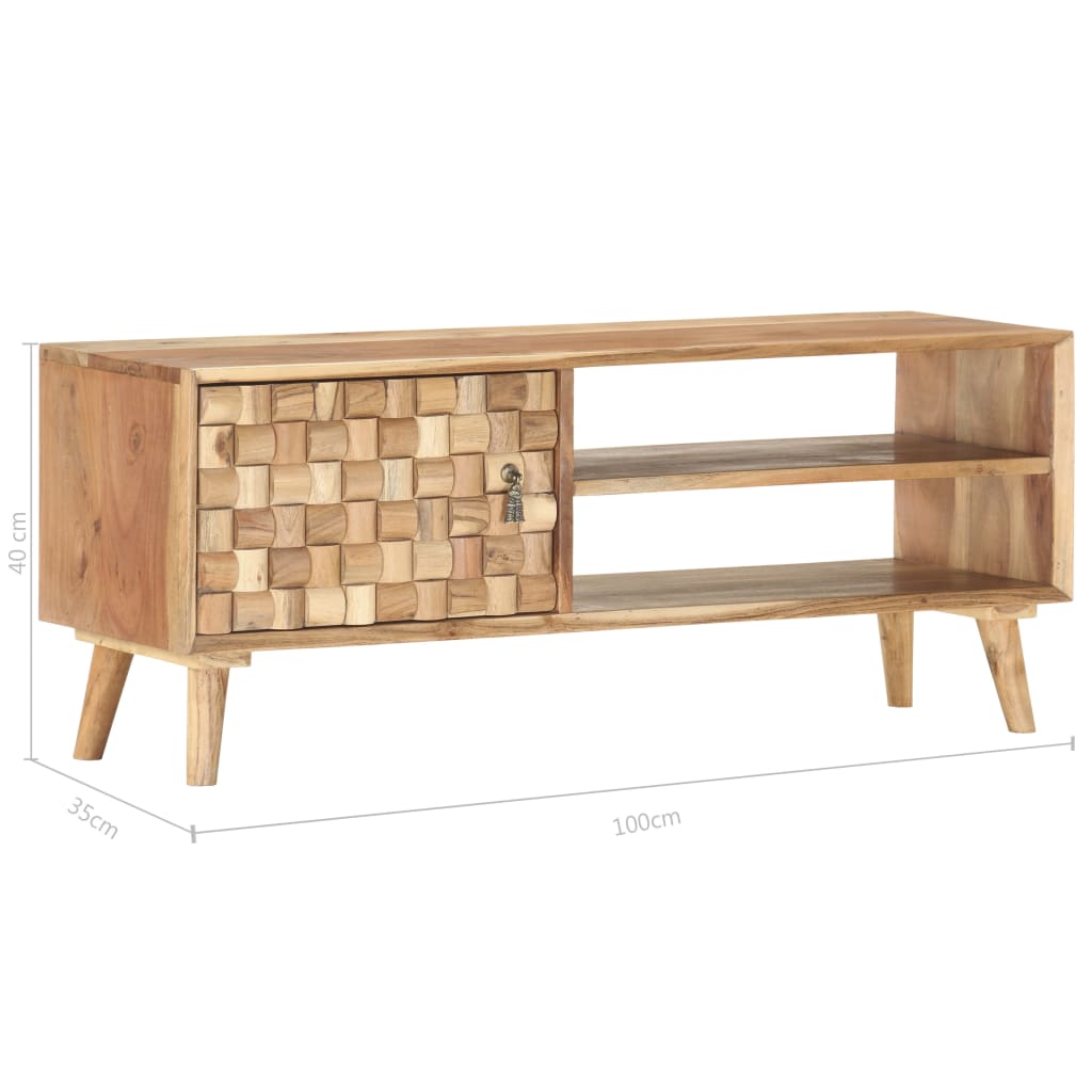 TV-Schrank 100×35×40 cm Massivholz Akazie