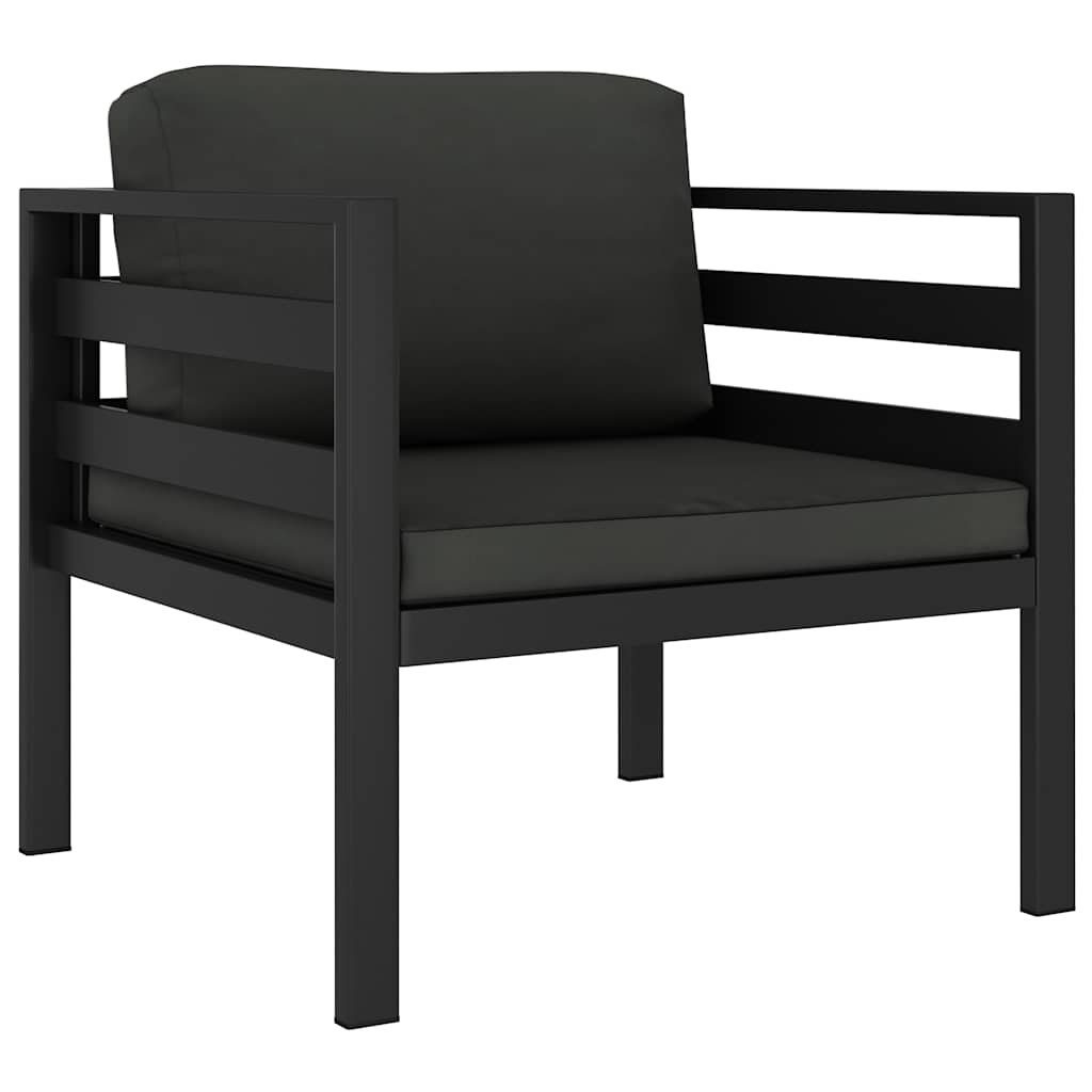 Einzelsofa mit Kissen Aluminium Anthrazit