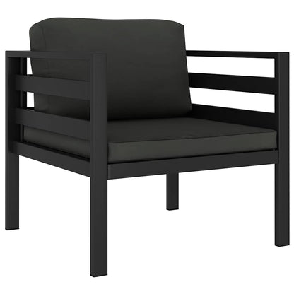 Einzelsofa mit Kissen Aluminium Anthrazit