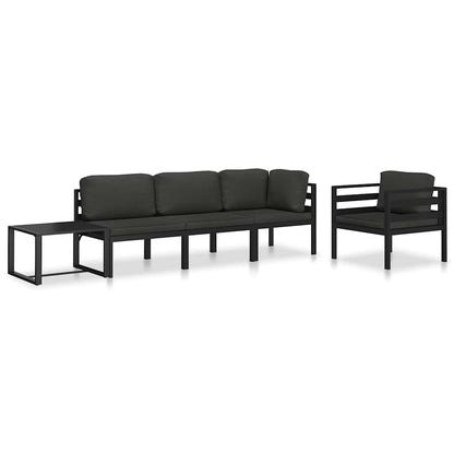 Einzelsofa mit Kissen Aluminium Anthrazit