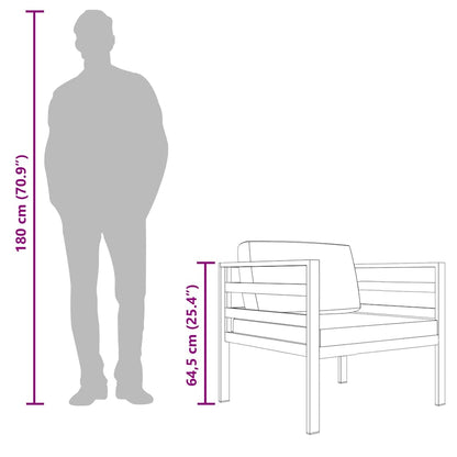 Einzelsofa mit Kissen Aluminium Anthrazit