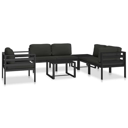 Einzelsofa mit Kissen Aluminium Anthrazit
