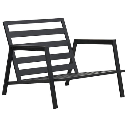 4-tlg. Outdoor-Lounge-Set mit Kissen Aluminium Dunkelgrau